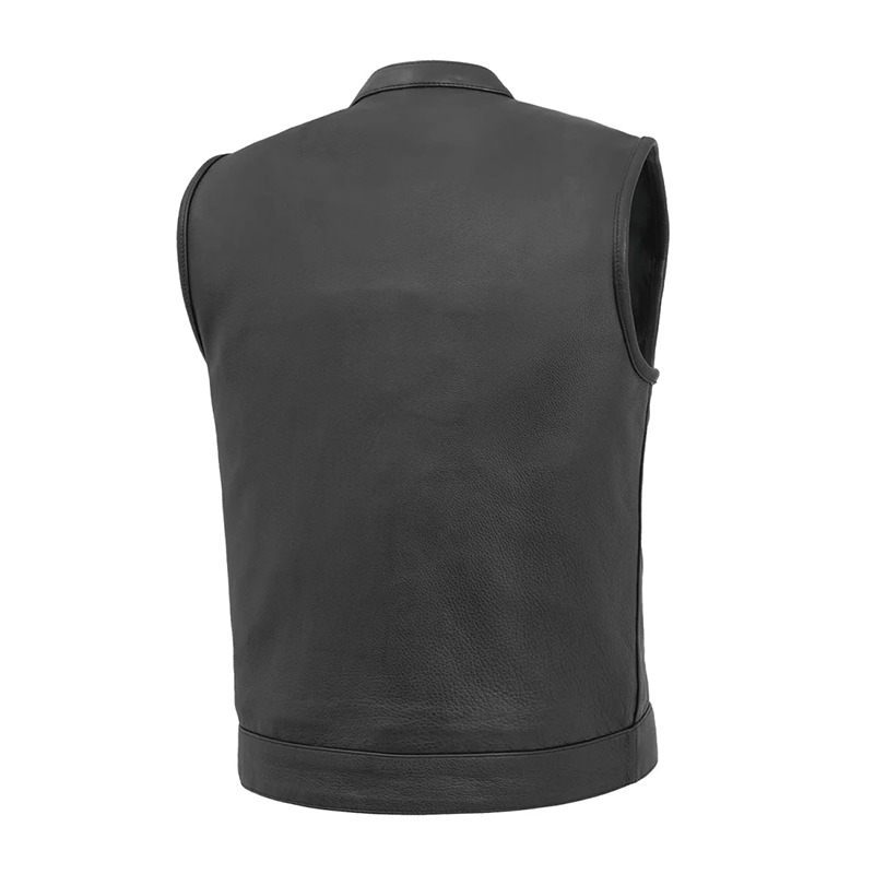 Sharp Shooter Men's Motorcycle Leather Vest - Image 2