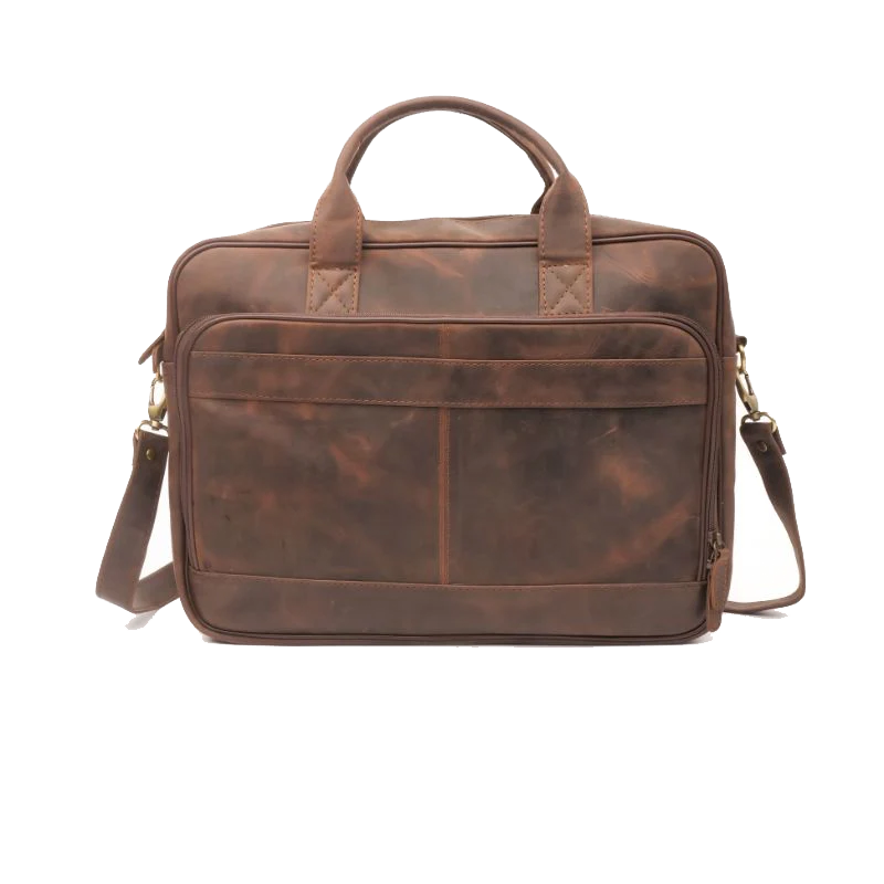 Everyday Companion Leather Laptop Bag (Vintage Dark Brown)